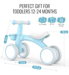Draisienne Bébé 1 an Umatoll – Vélo Équilibre 12-24 Mois avec Panier