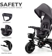 Kinderkraft Aveo Foldable Toddler Tricycle – 9 Months to 5 Years – Grey