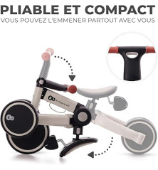 Kinderkraft 4TRIKE 3-in-1 Foldable Baby Tricycle – Balance Bike – Grey