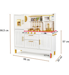 Leomark Gold Wooden Kids Kitchen – Light & Sound Effects – Creative Toy