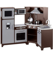 Amazon Basics Cocina Infantil de Madera Esquinera – Con Luz y Sonido – 99x71x89 cm