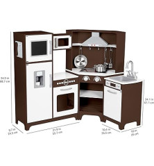 Amazon Basics Wooden Corner Play Kitchen – Realistic Lights & Sounds – Kids Toy