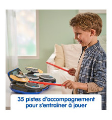Kidi DJ Drums – Batterie interactive enfant avec Bluetooth, sons personnalisés et effets lumineux – Jouet musical VTech