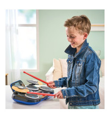 Kidi DJ Drums – Batterie interactive enfant avec Bluetooth, sons personnalisés et effets lumineux – Jouet musical VTech