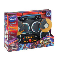 Kidi DJ Drums – Batterie interactive enfant avec Bluetooth, sons personnalisés et effets lumineux – Jouet musical VTech