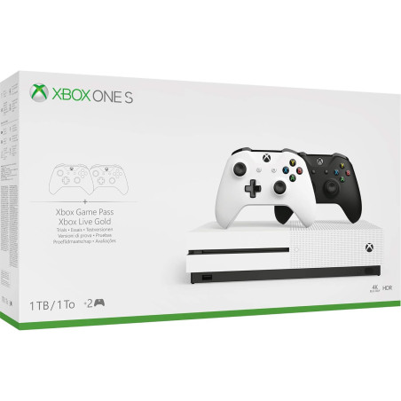 Xbox One S 1 To Pack 2 Manettes Sans Fil – Blanc