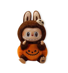 Labubu Halloween Porte-clés Citrouille – Peluche POP MART 15 cm Édition Limitée