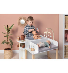 Maison de poupée Viola en bois blanc/naturel/gris