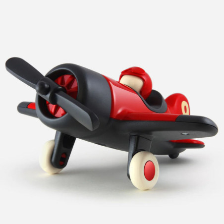 Playforever Mimmo – Avion rouge en ABS laqué avec roues en caoutchouc