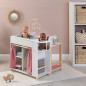 MUSTERKIND Maison de poupée Viola en bois blanc/naturel/vieux rose – Station de toilette complète dès 3 ans