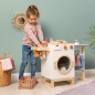 MUSTERKIND Rumex Wasch- und Bügelcenter aus Holz – Realistisches Haushaltsspielzeug für Kinder ab 3 Jahren