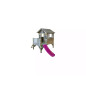 Lollipop Verhoogd houten speelhuis met glijbaan – Masgames MA800537 | Kinderspeelhuis voor tuin