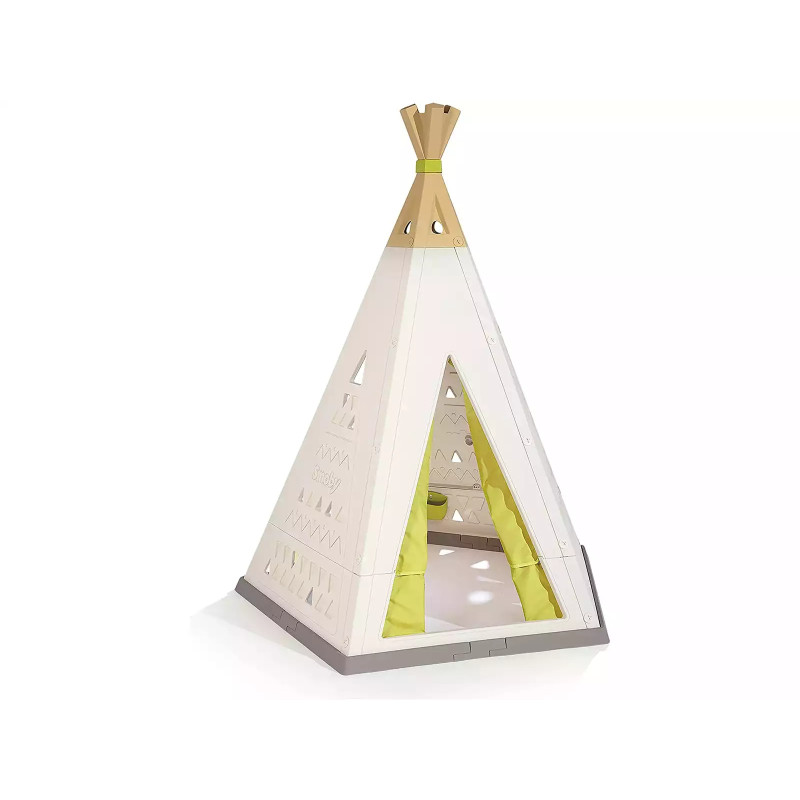 Smoby Tipi Zelt 811000 – Kinderzelt für drinnen und draußen aus 100 % recyceltem Kunststoff