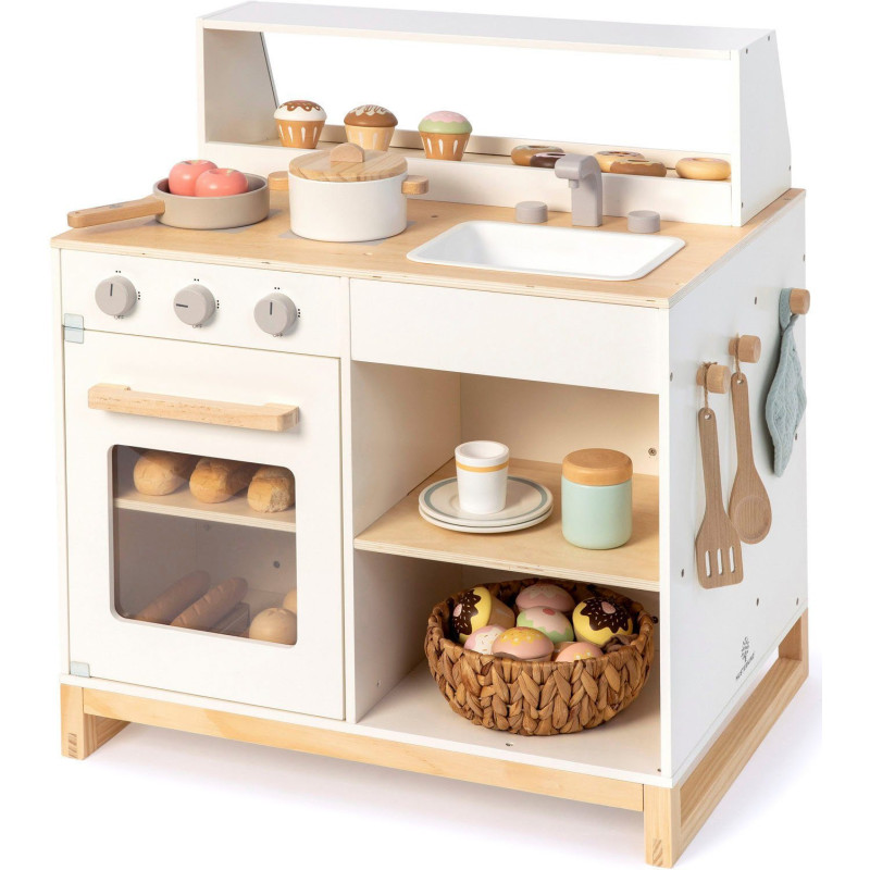 MUSTERKIND Cocina y Tienda Prunus de madera blanco/natural – Juego de rol infantil desde 3 años MUSTERKIND Cocina y Tienda Prunus de madera blanco/natural – Juego de rol infantil desde 3 años