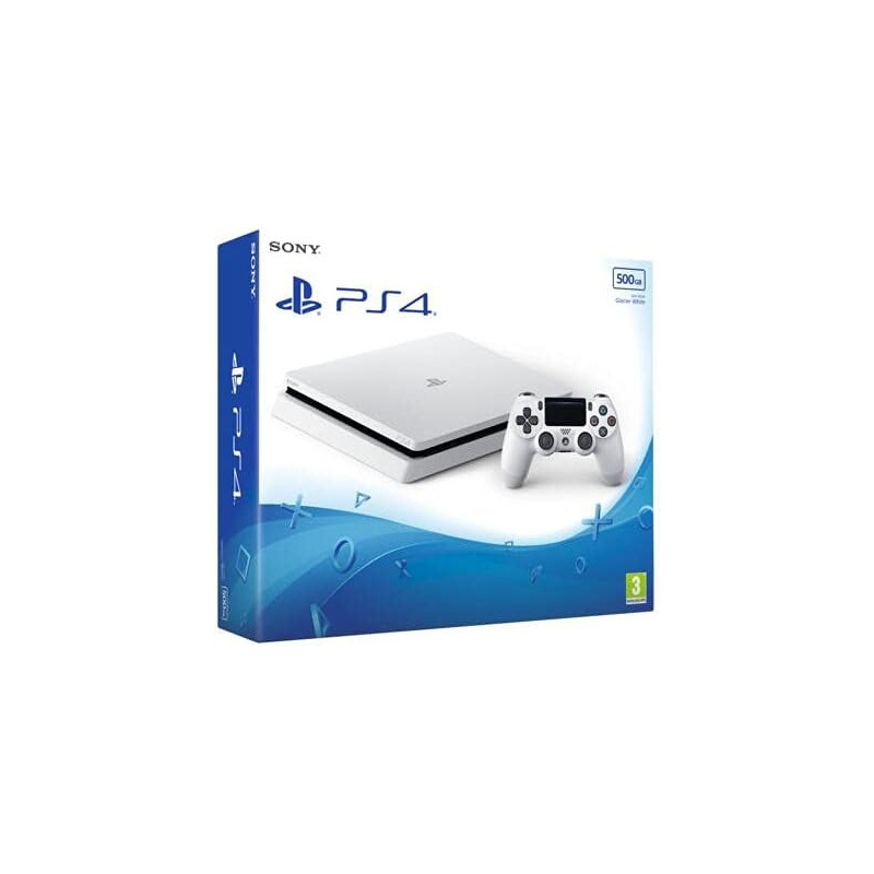 Sony PlayStation 4 Slim Console 500 Go Blanc Châssis D avec Manette DualShock 4