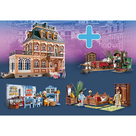 MaxiPlaymo Casa Belle Époque | Casa vittoriana Playmobil completa | Dai 4 anni in su