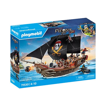 PLAYMOBIL Piratenschip | Drijvend XL-schip met kanonnen en 137 onderdelen