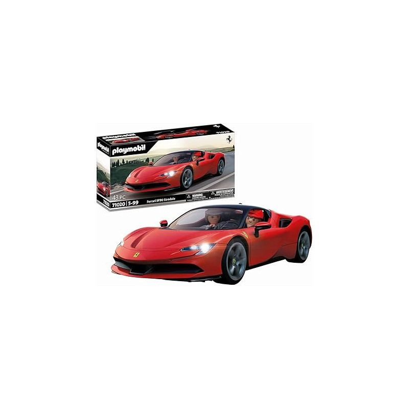 PLAYMOBIL 71020 Ferrari SF90 Stradale – Auto Sportiva con Due Personaggi e Fari Funzionanti