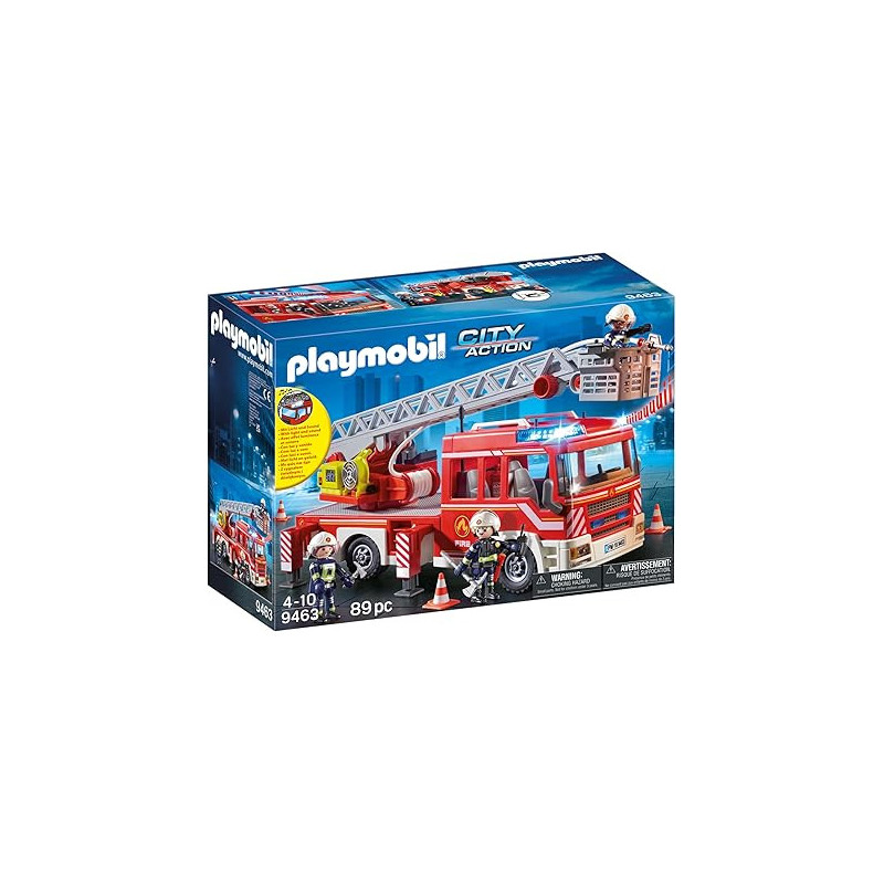 PLAYMOBIL 9463 Camion de Pompiers avec Échelle Pivotante – City Action – Véhicule avec Effets Sonores et Lumineux PLAYMOBIL 9463 Camion de Pompiers avec Échelle Pivotante – City Action – Véhicule avec Effets Sonores et Lumineux