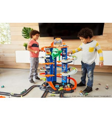 Hot Wheels Ultimate Garage met Robo-T-Rex – 91 cm racebaan met 2 auto's