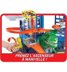 Hot Wheels Ultimate Garage with Robo T-Rex – 91 cm Race Track with 2 Cars