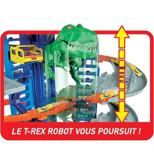 Hot Wheels Ultimate Garage con Robo-T-Rex – Pista da 91 cm con 2 auto