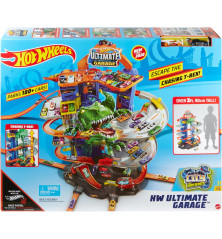 Hot Wheels Ultimate Garage avec T-Rex robot – Piste de course 91 cm et 2 voitures incluses