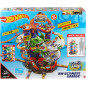 Hot Wheels Ultimate Garage City vs Robo Beasts – Pista multilivello con T-Rex mobile e 2 auto