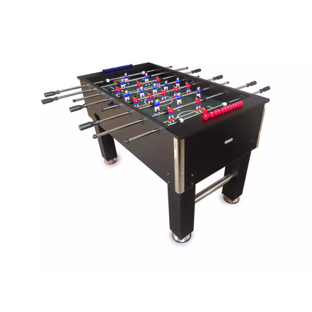Futbolín semiprofesional negro 140x74x88 cm – Diseño moderno y resistente