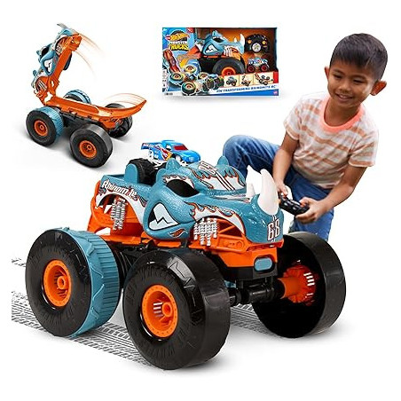 Hot Wheels RC Rhinomite – Transforming Monster Truck with Launcher – HPK27