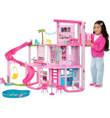 Barbie Maison de Rêve 3 Niveaux avec Piscine et Toboggan – Jouet HMX10