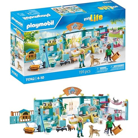 PLAYMOBIL 71742 Pet Hotel – My Life Animal Playset for Kids 4+
